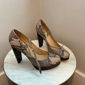 Cole Haan Platform Snakeskin Heel